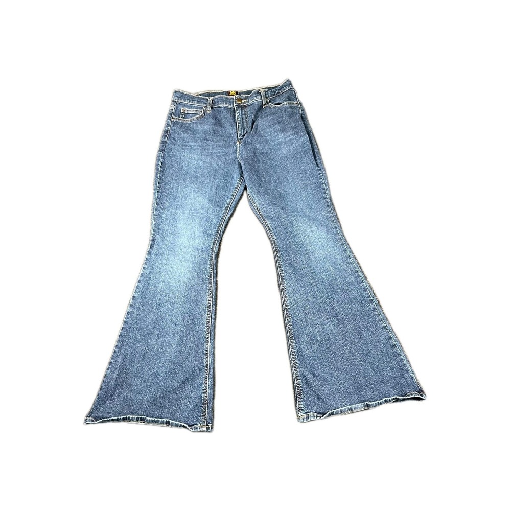 Lee Legendary Flare Jeans Women 14S Blue Denim Cotton Medium Wash Everyday Wear